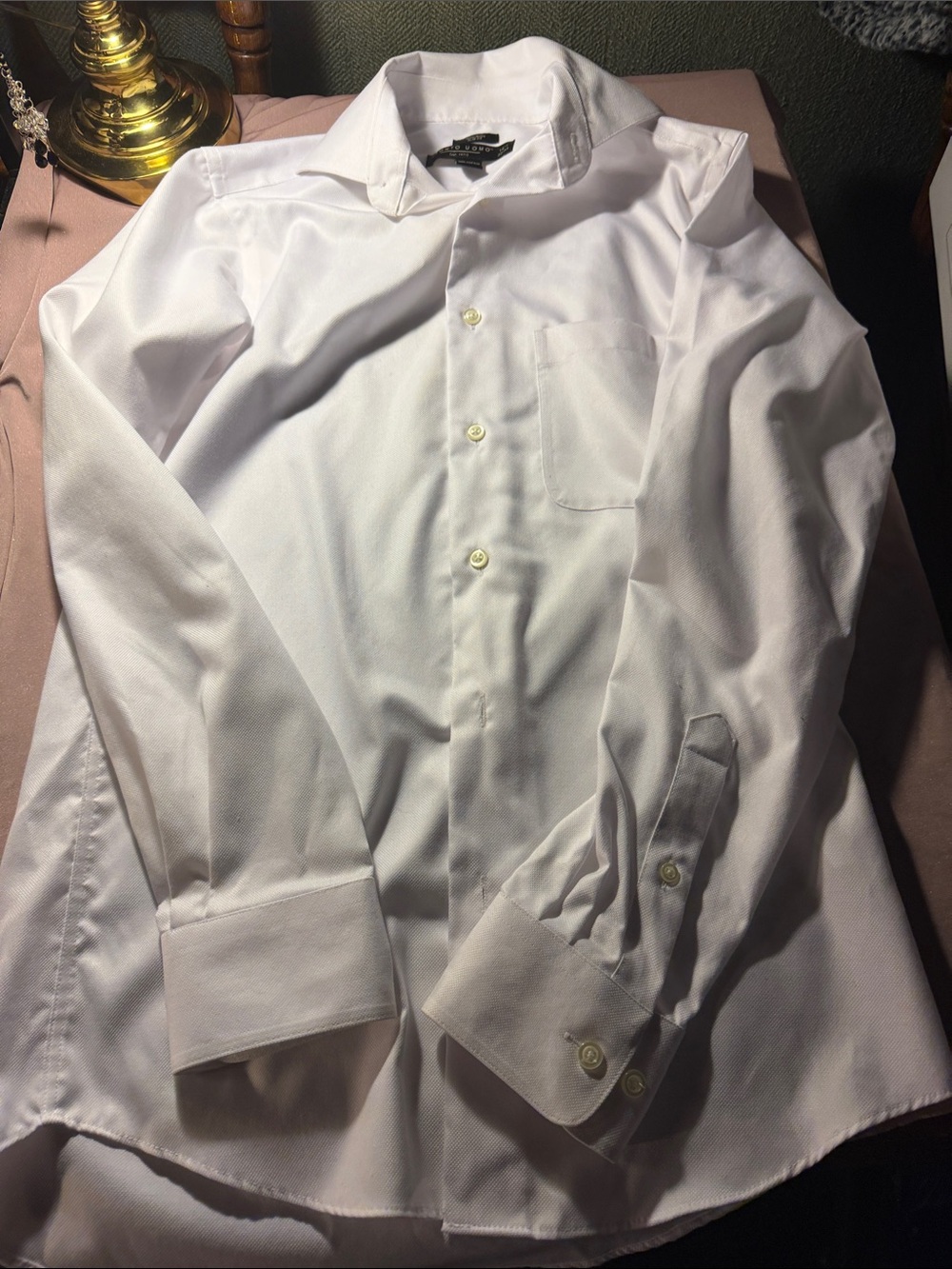 Pronto Uomo Men's White Dress Shirt Long Sleeve